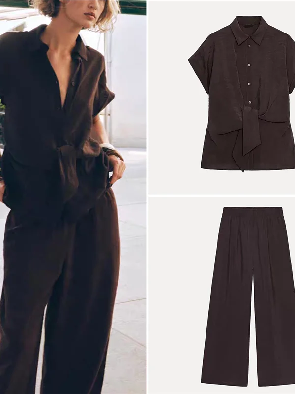 2025 جديد إمرأة Sle ort Sve irt سراويل تقليدية مستودع العمل ip Tee-acetate الألياف 00% العالمي صالح #2