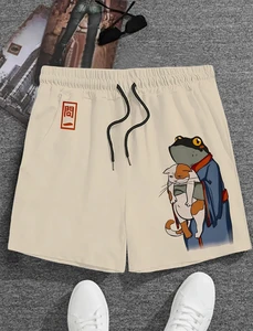 Celana Renang Pria Celana Pendek Pantai Gambar prajurit kucing Jepang 3D Celana Pendek Olahraga Santai Luar Ruangan Cepat Kering Celana Pendek Pria Kasual 10 kucing prajurit penjualan terbaik - №