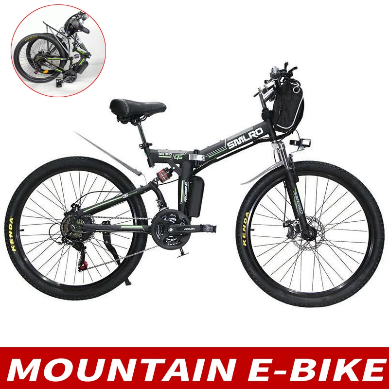 

Electric Bicycle 26 Inch 1000W 48V 20AH Smlro MX300 Folding E-Bike Fat Tire Lithium Battery Electric Motorcycle