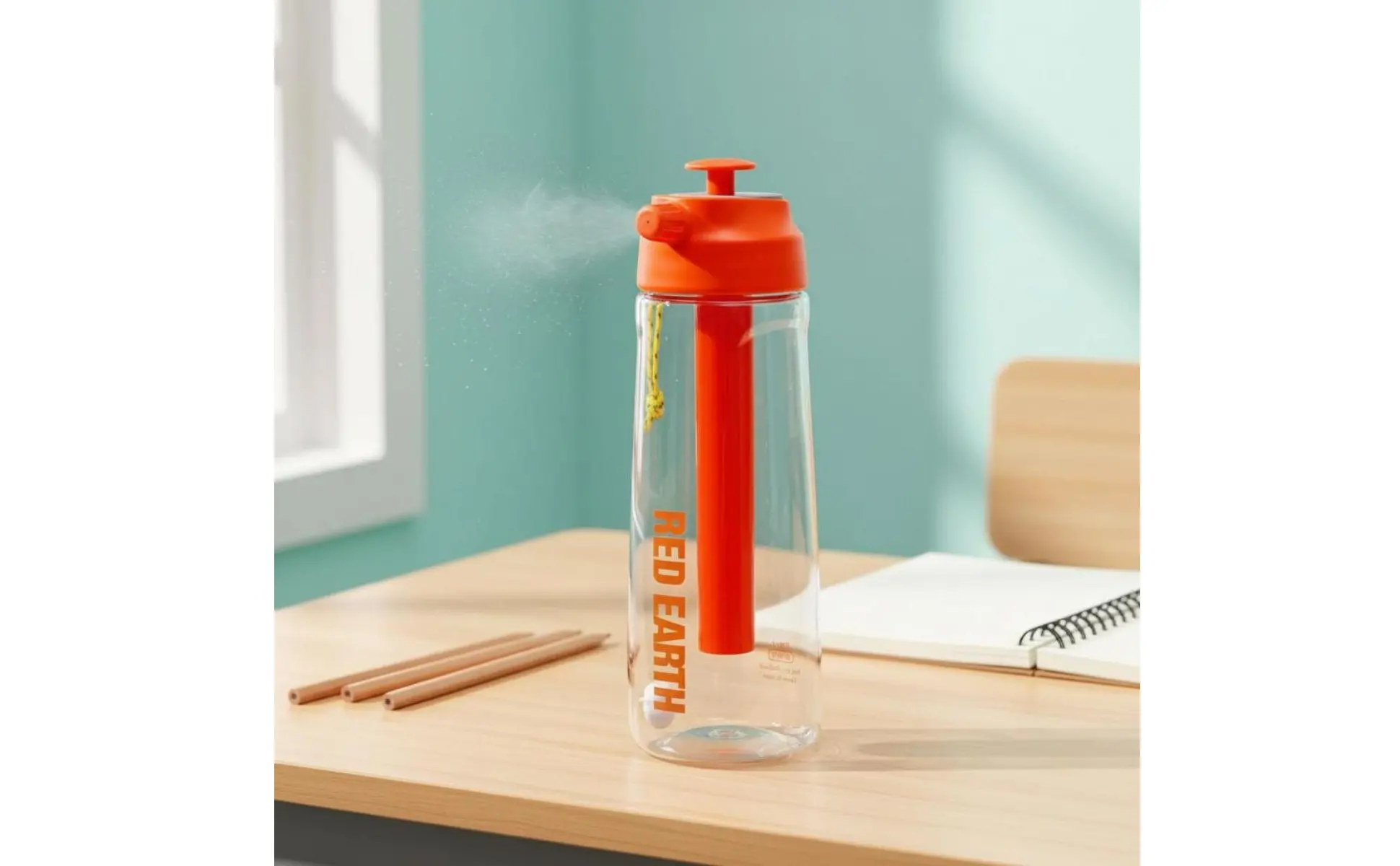 Sports Spray Bottle Large Capacity Spray Water Bottle Outdoor Gear 2-in-1 Carry Loop for Children, Cycling