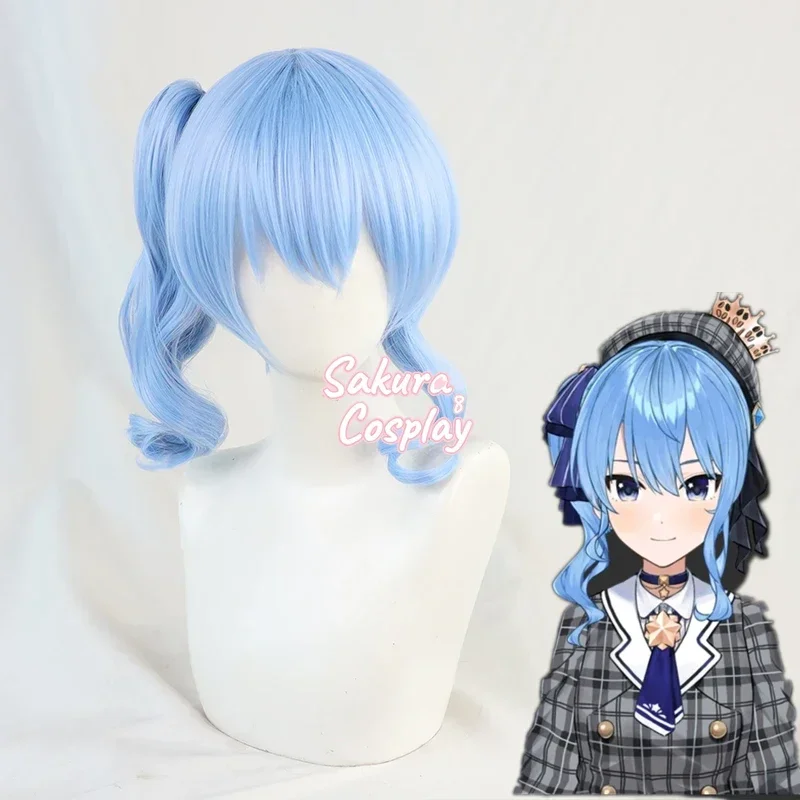 

Vtuber YouTuber hoshimati Suisei косплей синий хвост термостойкие синтетические волосы аналогичный парик