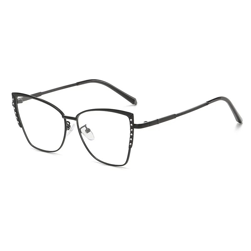 Fashion Cat Eye Glasses Ultra-light Glasses Frame Retro Photochromic Eyeglasses Anti-blue Light Eyewear Metal Color-changing