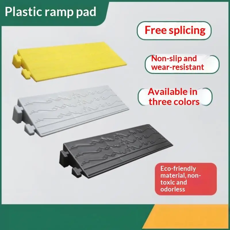 1Pcs 1-4.5cm Height Non-Slip Surface Durable Ramp Portable Threshold Ramp For Car Motorcycle Wheelchair Scooter Pets Access