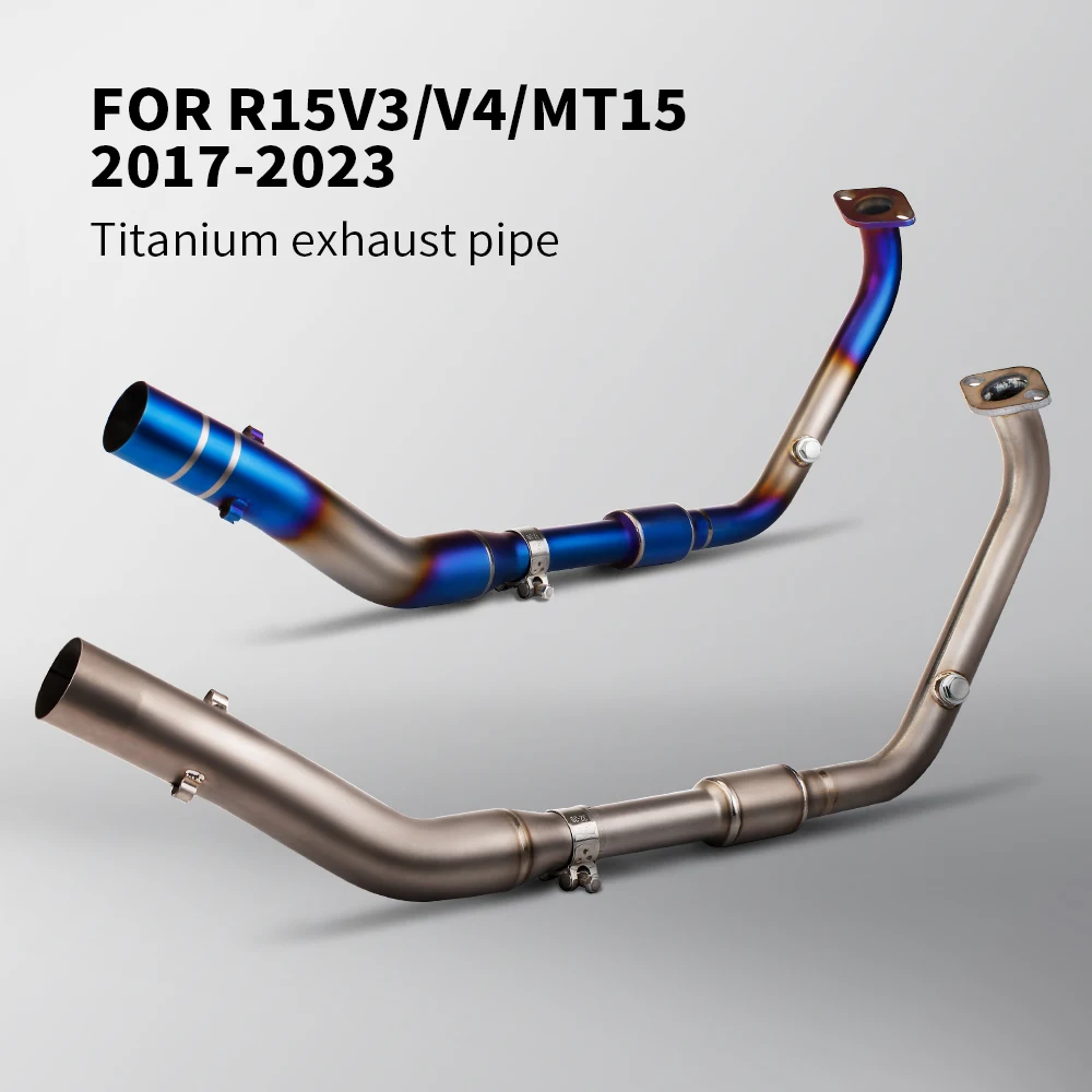 

For R15 V3 MT15 2017-2023 Full Motorcycle Exhaust System with universal 51mm exhaust muffler Titanium alloy