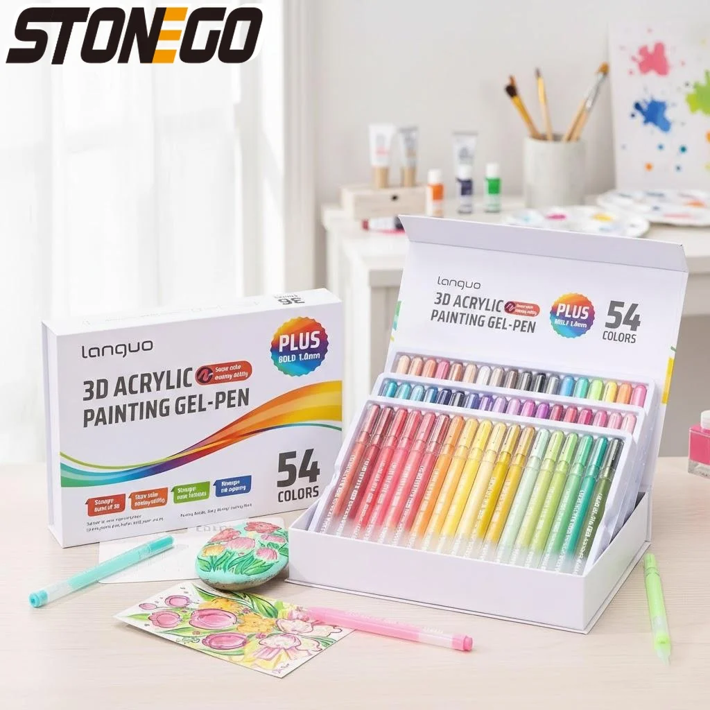 

Набор из 54 цветных 3D-акриловых гелевых ручек для рисования на черной бумаге, камне, стекле, ткани. Яркие маркеры для творчества.