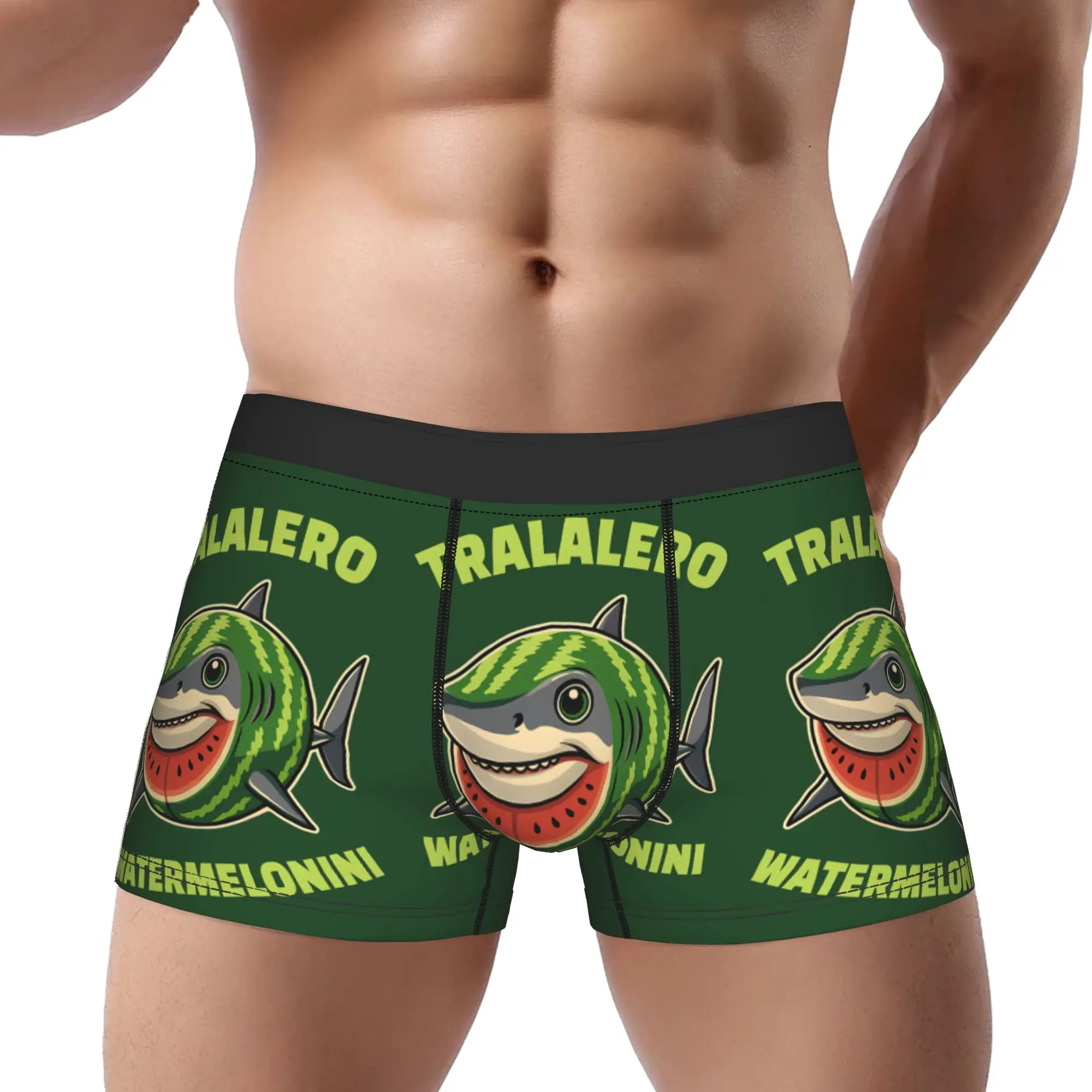 1piece Italian Brainrot Shark Underpants Breathbale Panties Man Underwear Comfortable Shorts