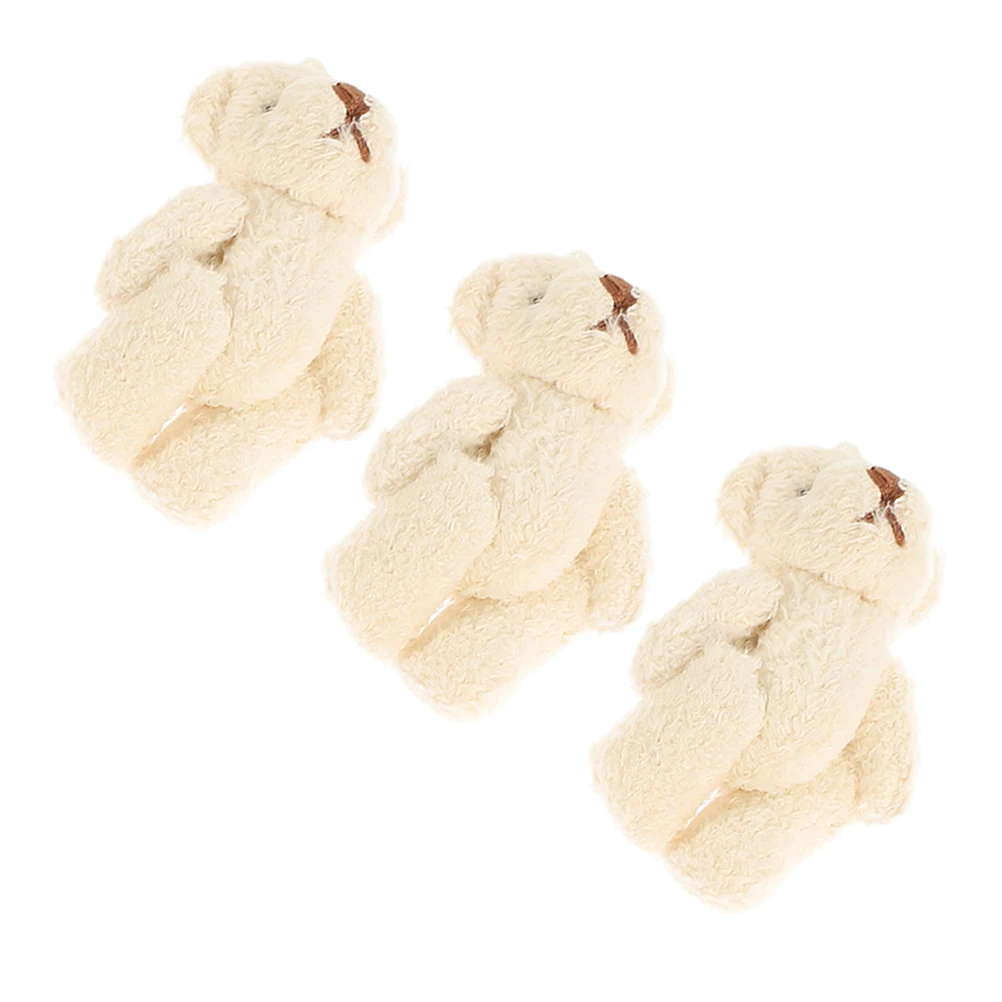 

3pcs Pearl Velvet Bear 6cm DIY Accessories Hat Scarf Gloves Decor Mini PP Cotton Non Deform Custom Jewelry