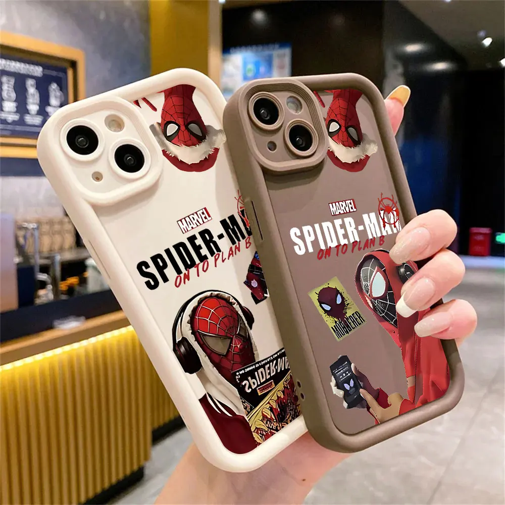 Phone Case for Apple iPhone 13 Mini 14 Plus SE 15ProMax 12 Pro 8 7 11 Pro XS Max XR Super Hero Marvels Spider-Man Soft Cover