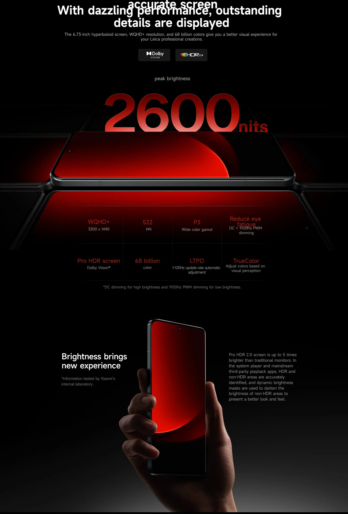 هاتف Xiaomi 13 Ultra 5G Android 6.73 بوصة 522ppi 522ppi CPU Snapdragon8 Gen2 50MP NFC 5000mAh 90w مستعمل