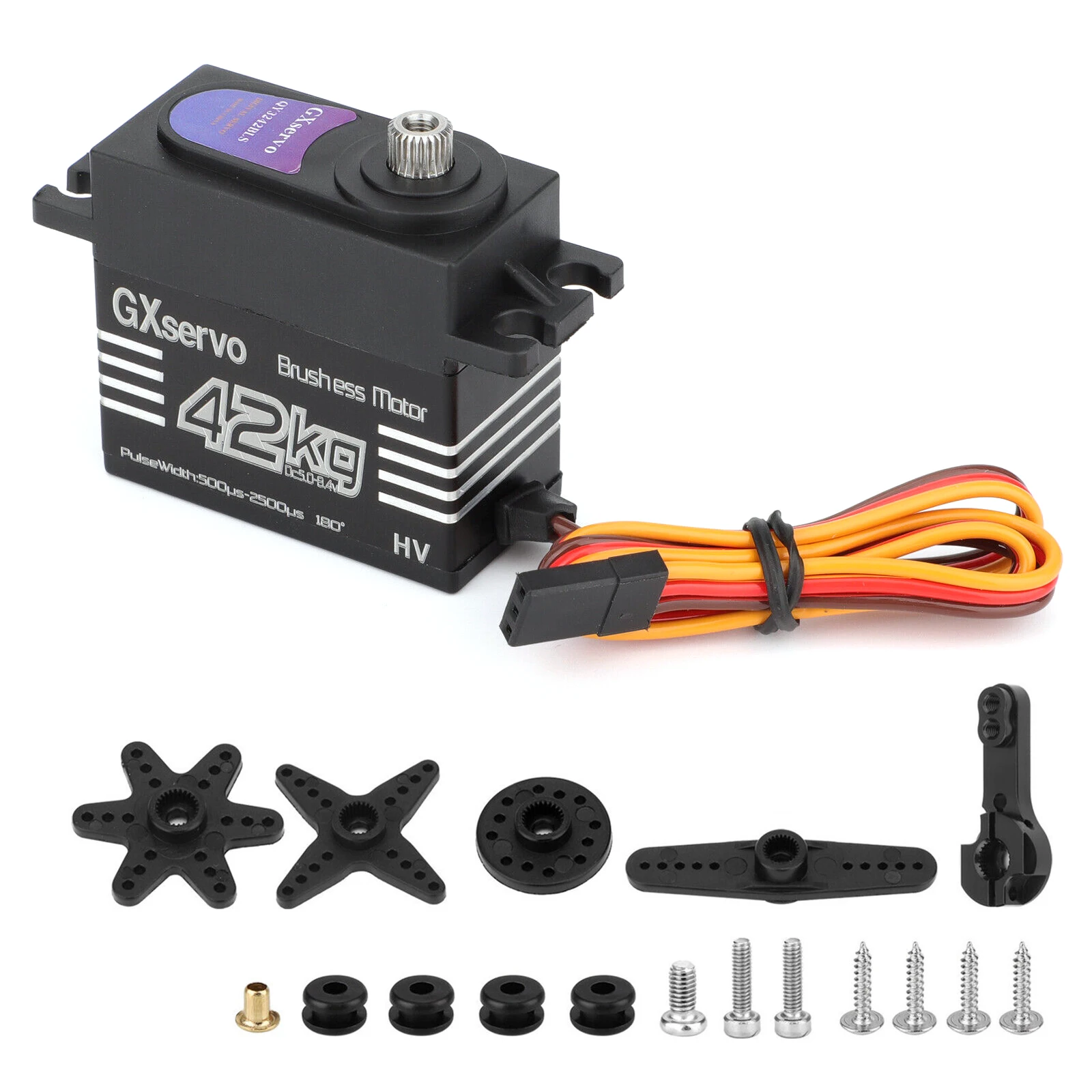 Brushless Motor 180° Metal Gear High Torque Digital Servo 42KG with 25T Metal Servo Arm for 1/10 1/8 RC Car Robot Boat Truck view 6