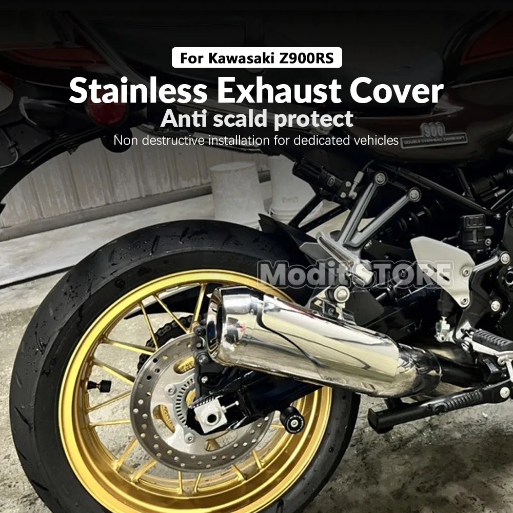 Motorcycle Exhaust Protection Cover Stainless Exhaust Heat Shield Cover For Kawasaki Z900RS Z 900RS Cafe 2018-2023 2024 2025