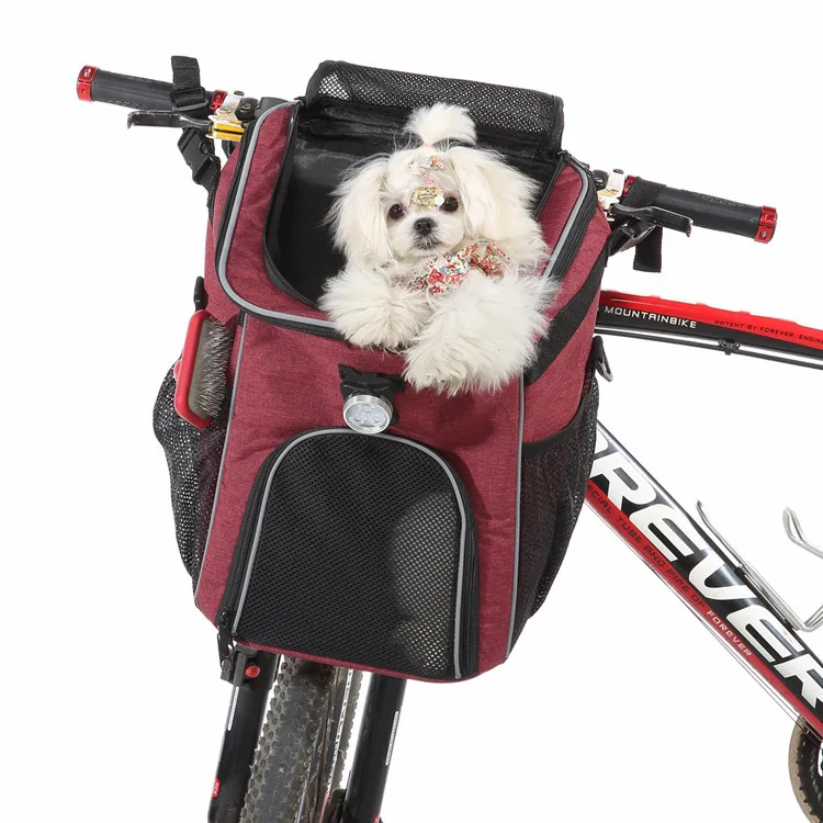 Bicycle Front Basket, Bicycle Pet Dog Carrying Backpack Bag, Removable Bicycle Suspension Folding Duffel Bag, Dog Bike Carrier