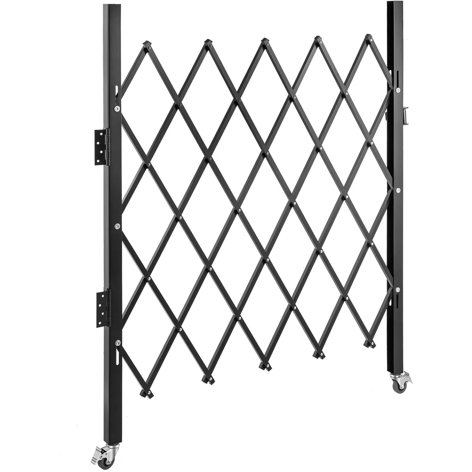 Single Folding Security Gate, 5.1'H X 5.9'W Folding Door Gate, Steel Accordion Security Gate, Flexible Expanding Security Gate,