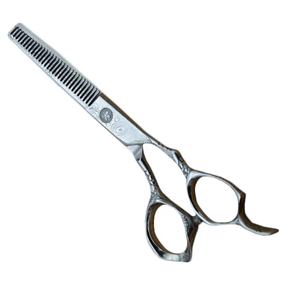 Stainless Steel Two-Sided Haircut Scissors 17Cm Ice Calcined Thinning Shears for Salon Barber Stylist Home Hairdressing Cutting