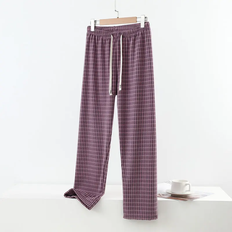 منقوشة السراويل ربيع الخريف ملابس خاصة للنوم السراويل بيجامة قيعان جديد فضفاض Homewear بنطلون لينة المرأة المنزل السراويل