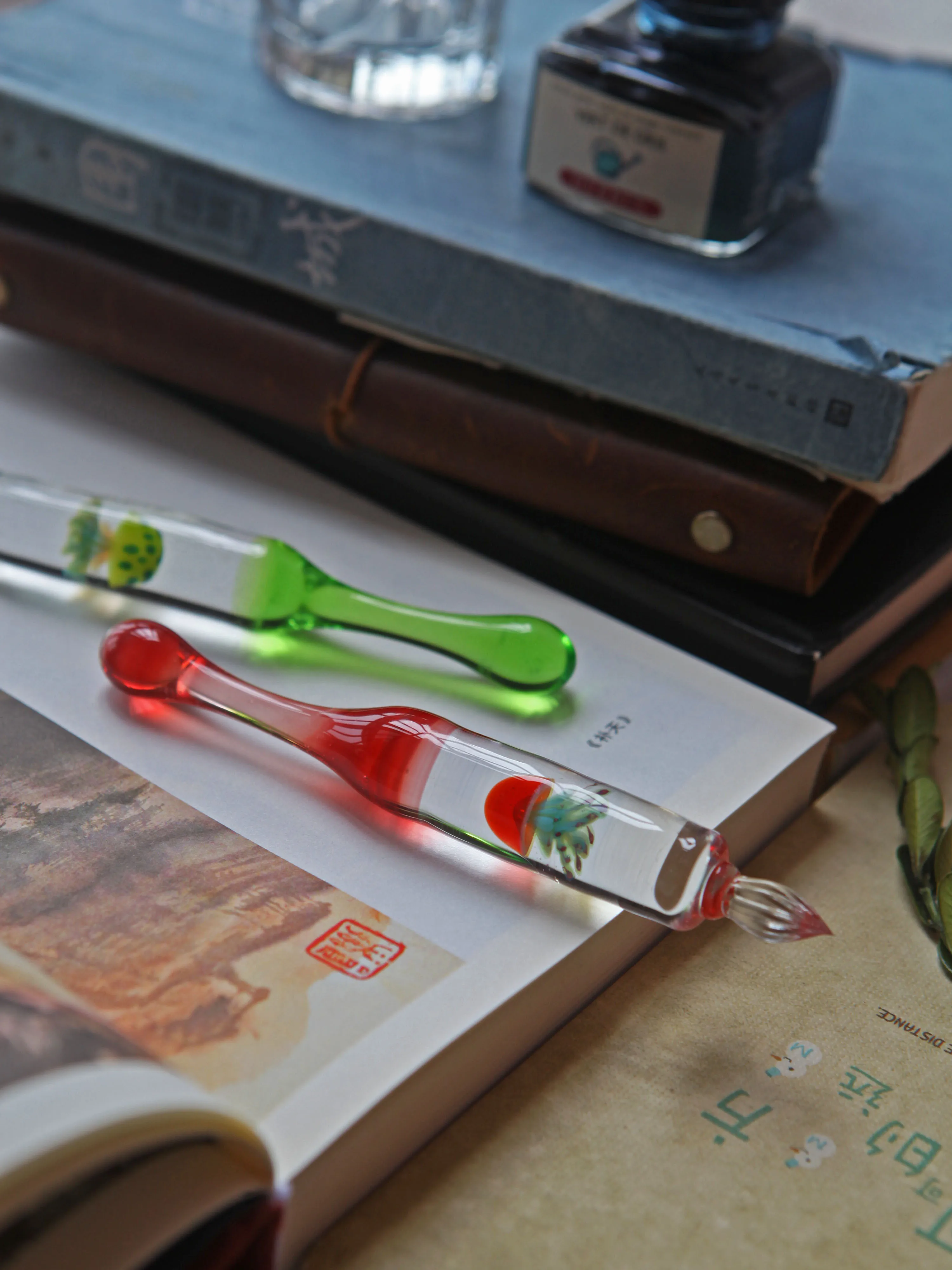 

Стеклянная ручка ручной работы, ручка для письма из медузы