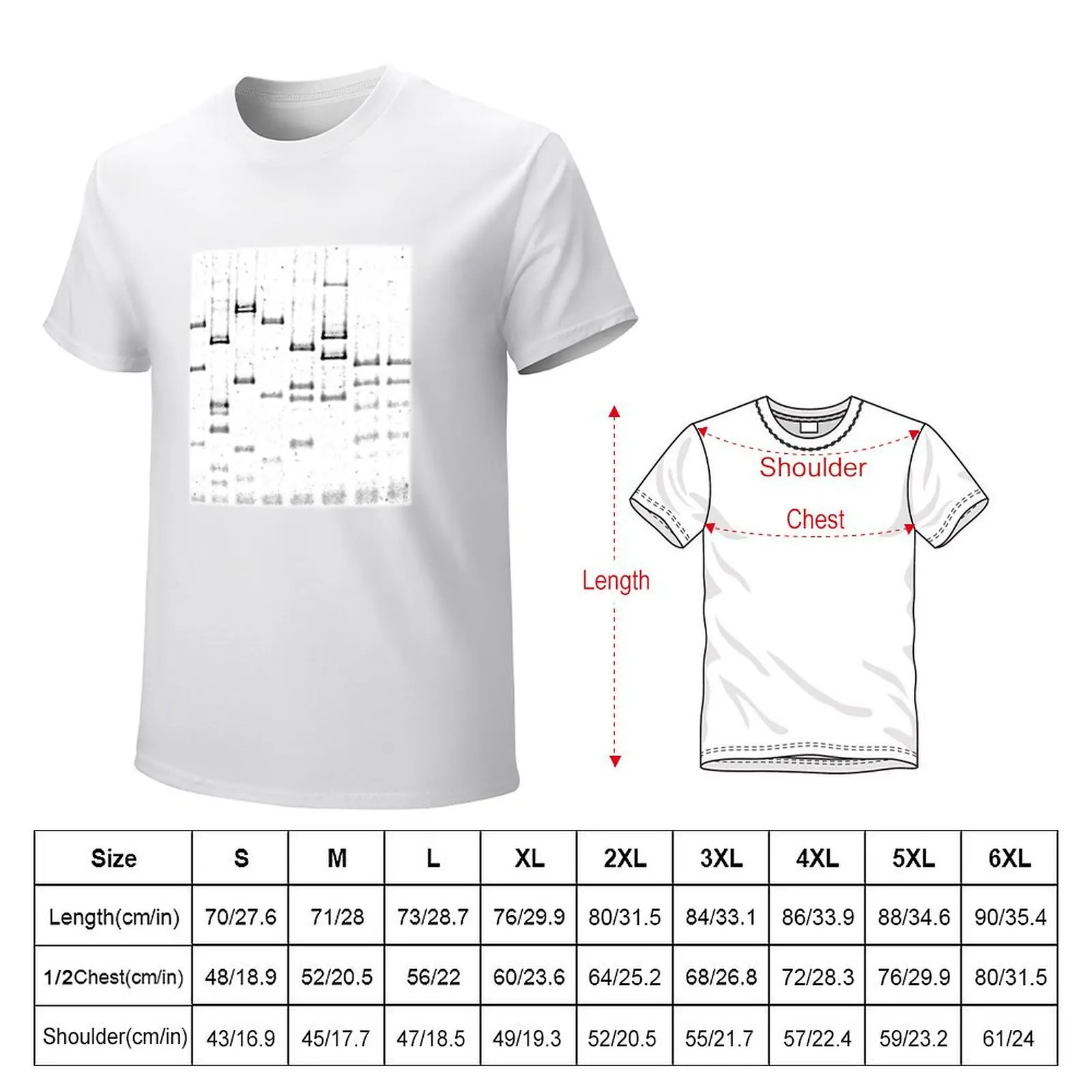 Realistic agarose gel electrophoresis T-shirt korean fashion customs mens graphic t-shirts hip hop