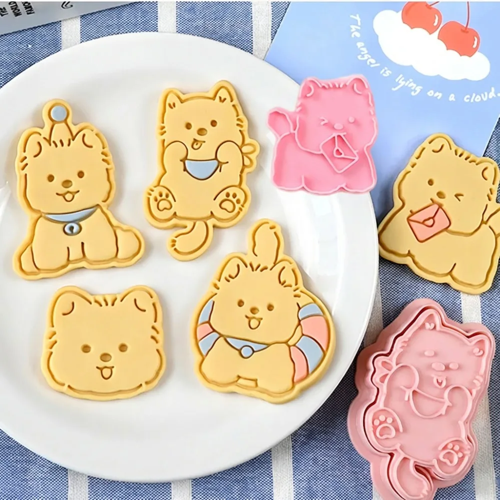 Cute Cartoon Dog Cookie Cutters Valentine's Day Cookie Mold 3D Cake Fondant Cutting Mold DIY Kitchen Baking Tools