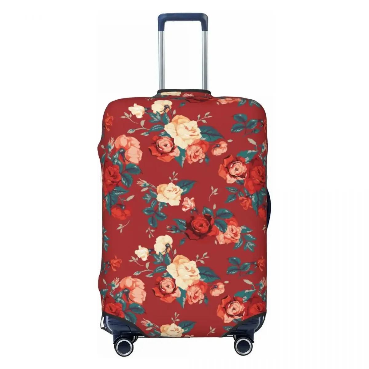 Dongbei Red Floral Print Suitcase Cover Botanical Flower Fun Business Protection Luggage Supplies Flight