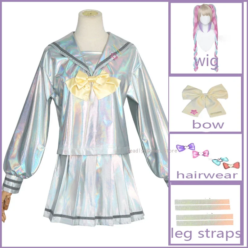 Costumi Cosplay Gioco NEEDY GIRL OVERDOSE KAngel Scarpe Cosplay Lolita Ragazze Bellissimo Laser JK Vestito Alla Marinara Uniforme Scolastica