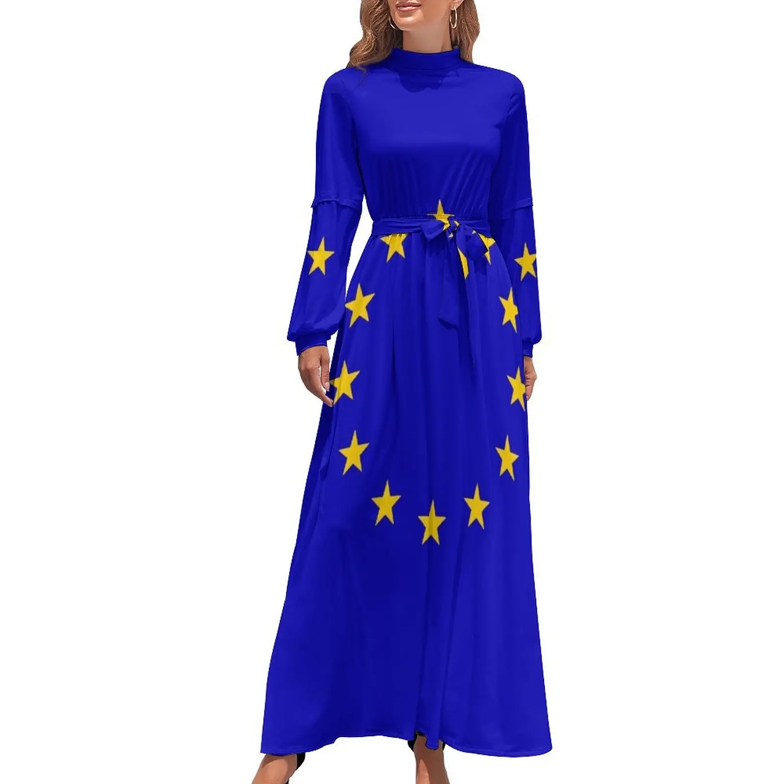 

EU Flag Long Dress Prom gown Women's dresses
