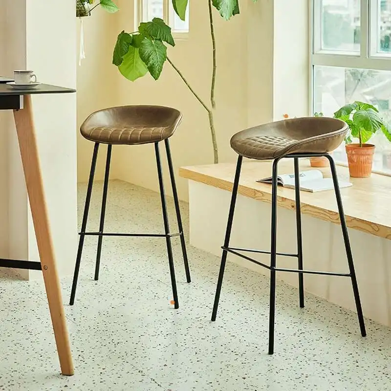 Beauty Salon Chairs Nordic Bar Backrest Design Manicure Chairs For Kitchen Home Comfortable Stools Tabourets De Bar Furniture - Image 3