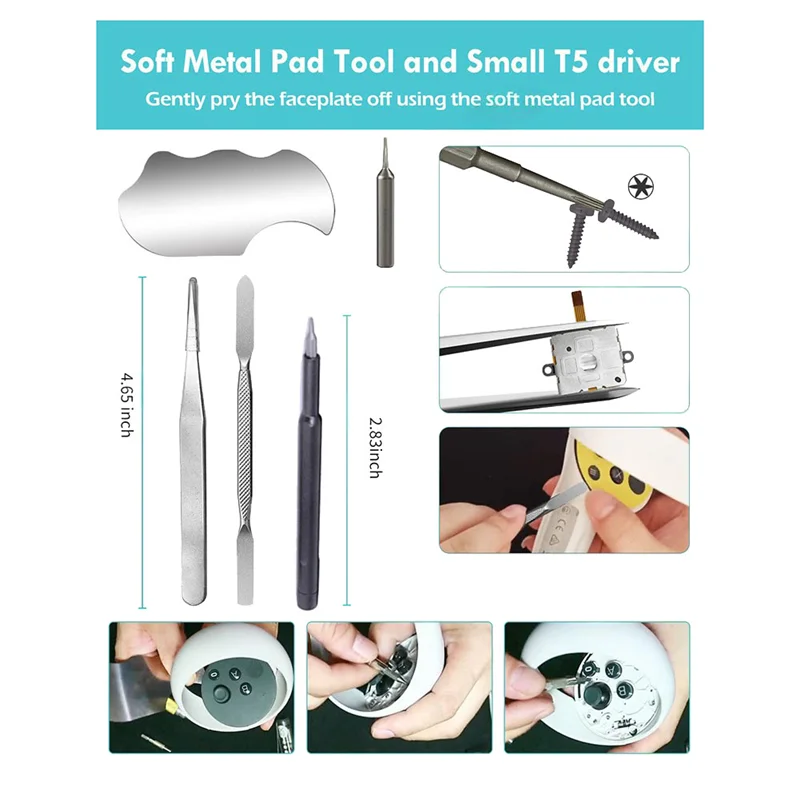 11 In 1 VR Joystick Replacement Kit For Oculus Quest 2 Controller VR Handle Repair Kit With Thumbstick Grips For Quest 3