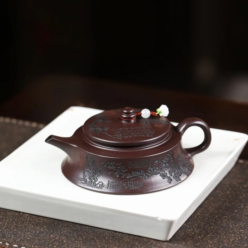 160ml Yixing Handmade Purple Clay Teapot, Raw Ore, Gold Sand,tea Pot, Kung Fu Tea Set