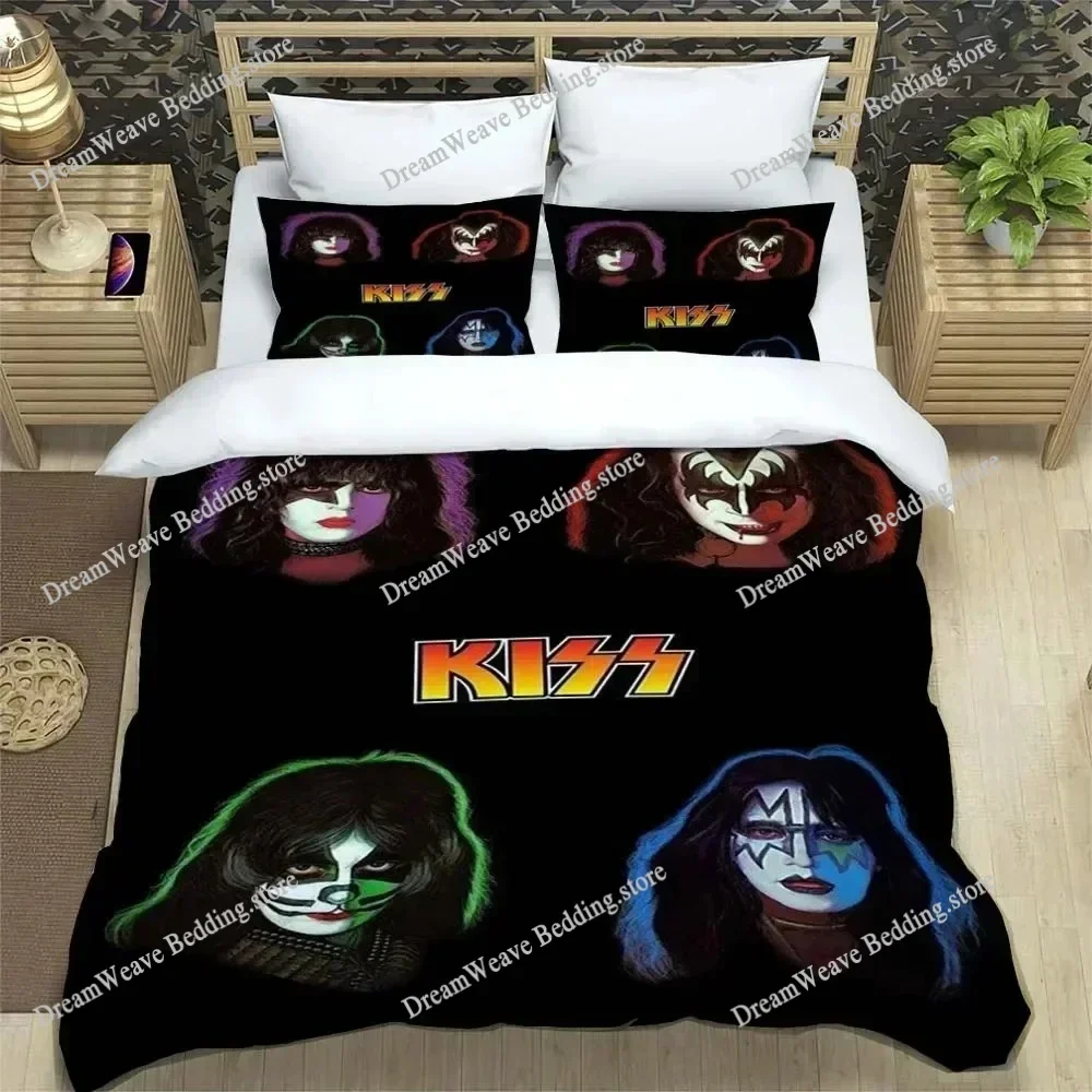 KISS Rock Band Bedding Sets Exquisite Bed Supplies Set Duvet Cover Bed Comforter Set Bedding Set Girls Birthday Gift519519
