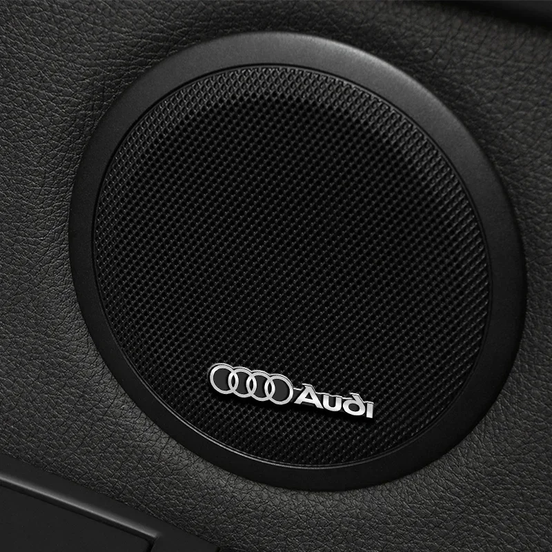 Car Audio Speaker Decorate 3D Aluminum Badge Emblem Sticker For Audi S3 S5 S1 S4 S2 S6 RS3 RS4 RS5 RS6 RS8 B8 B6 TT A2 A3 A4 A5