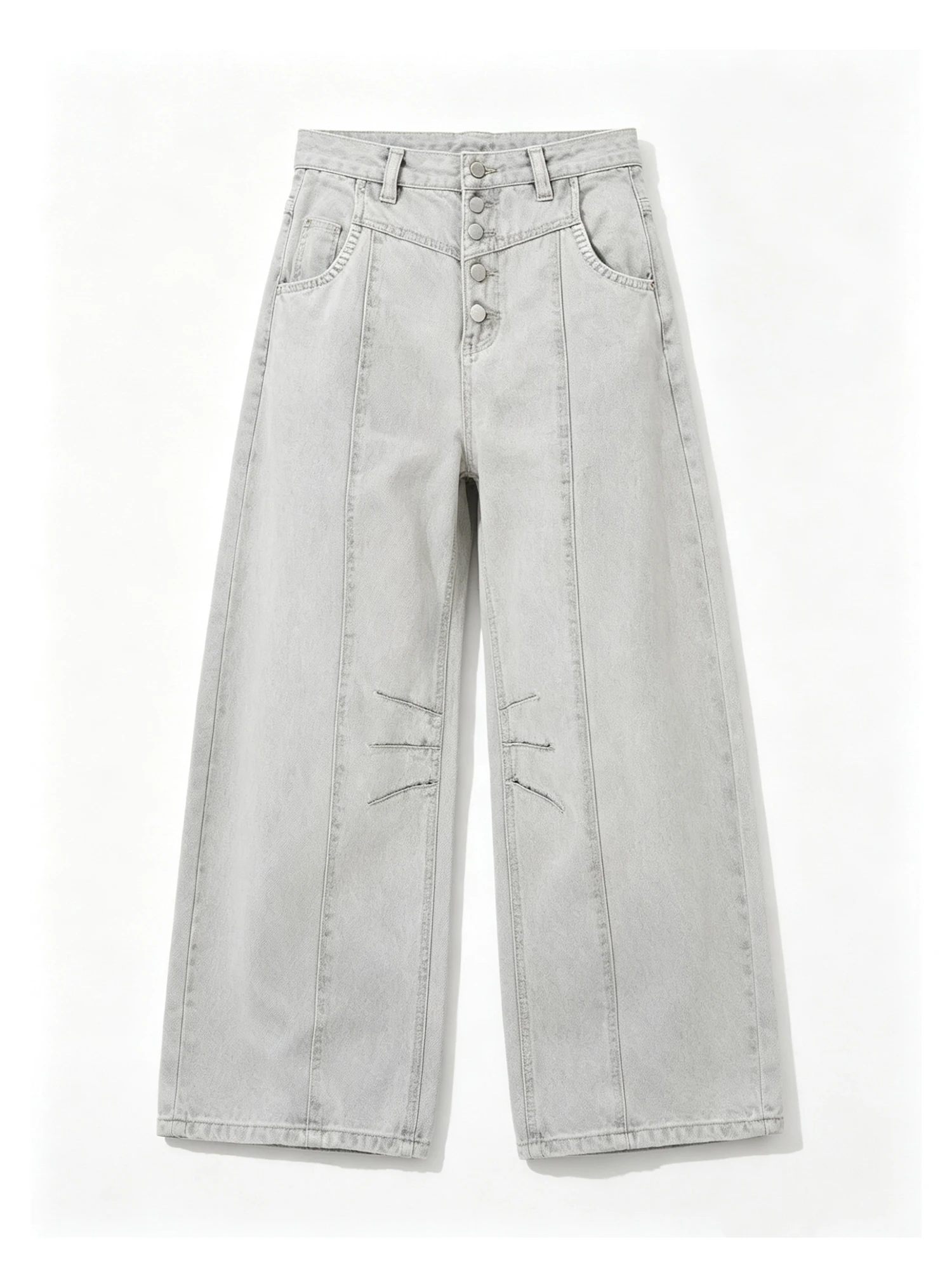 

Women's Grey Baggy Jeans Y2k Gyaru Vintage Hiphop Grunge Punk Denim Trousers Oversize Straight Wide Leg Denim Pants Summer 2026