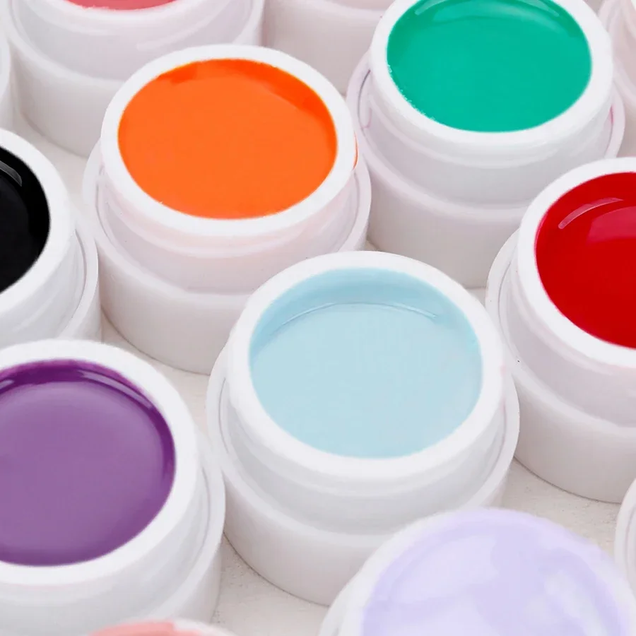 36색 네일 아트 젤 페인트 키트 (15개 페인팅 드로잉 네일 브러쉬 포함) UV LED 호환 네일 아트 키트