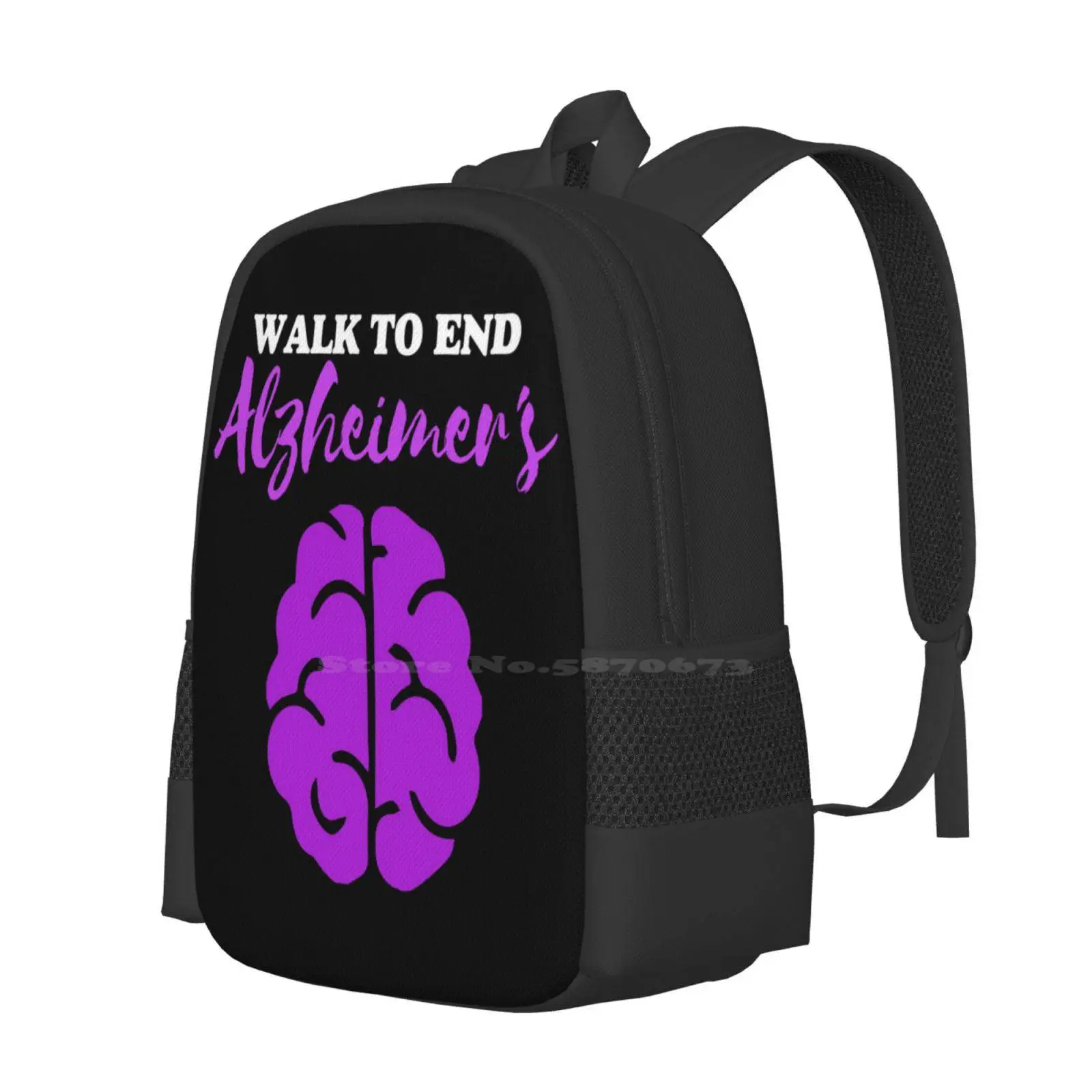 Walk To End Alzheimers Disease Alzheimers Awareness Purple Gift Backpack For Student School Laptop Travel Bag Alzheimers