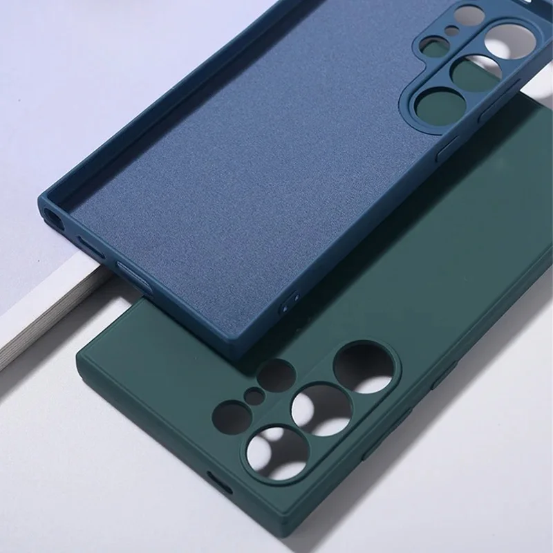 for Samsung S25 S24 S23 S22 Ultra Case Liquid Silicone Soft Shell For Galaxy S 24 23 22 Ultra Plus S23FE Slim Protective Cover