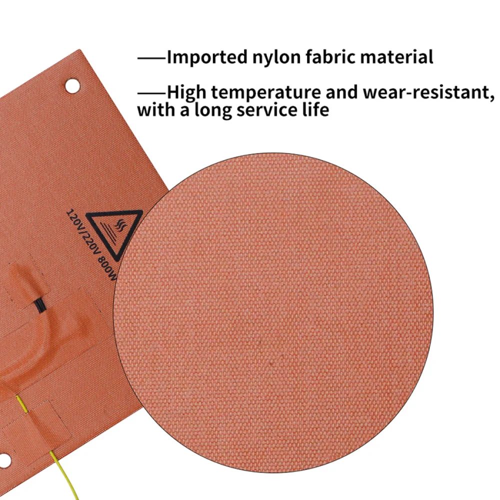 For Creality K1 Max 120V/220V Imported Dual Voltage Nylon Fabric Heating Pad 305*301mm 800W 157° Heater Bed Mat for K1 MAX Parts 5