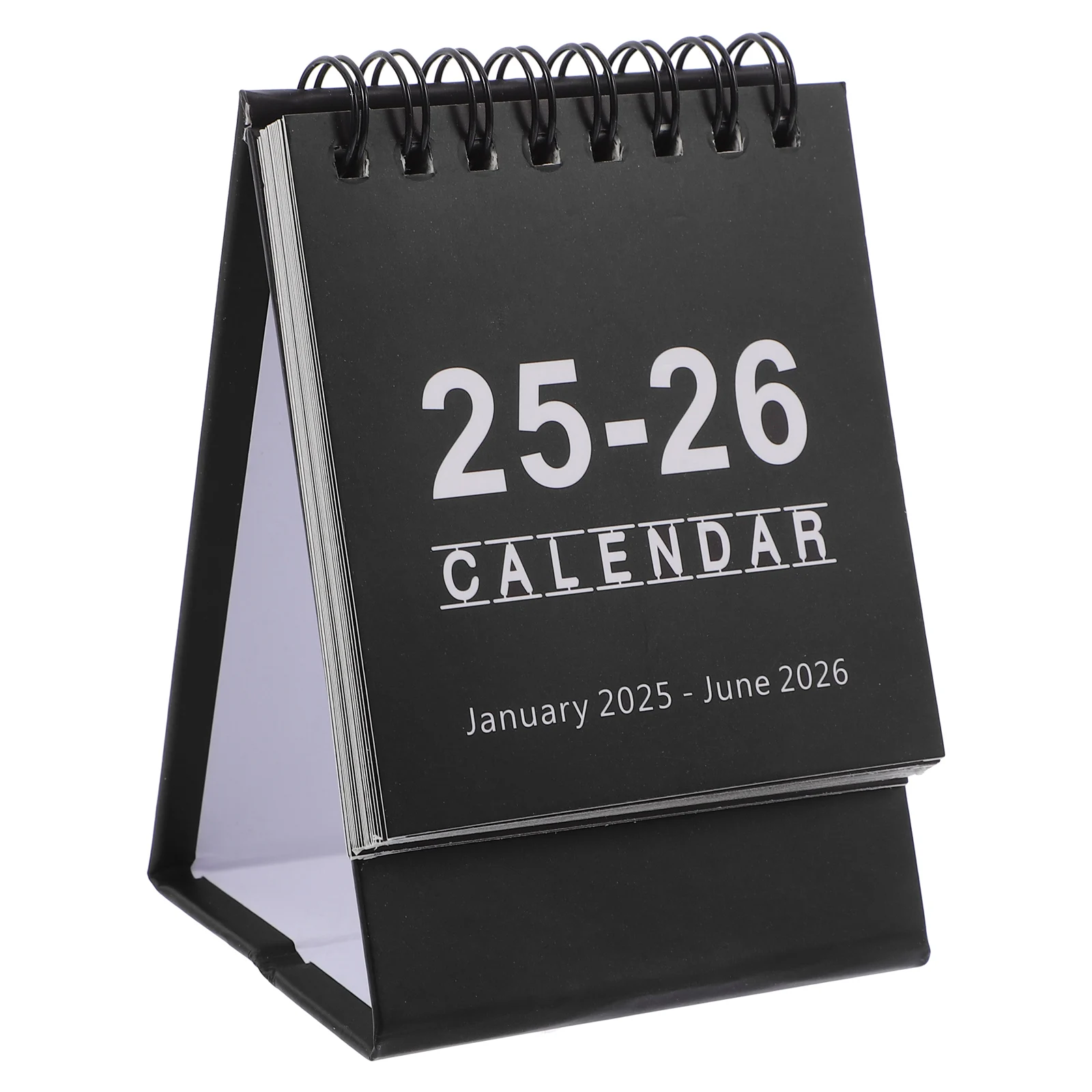 

Mini Monthly Desk Calendar Planner 2025-2026 Black Easel Paper Small Standing Design Compact Office Accessory Functional Desktop