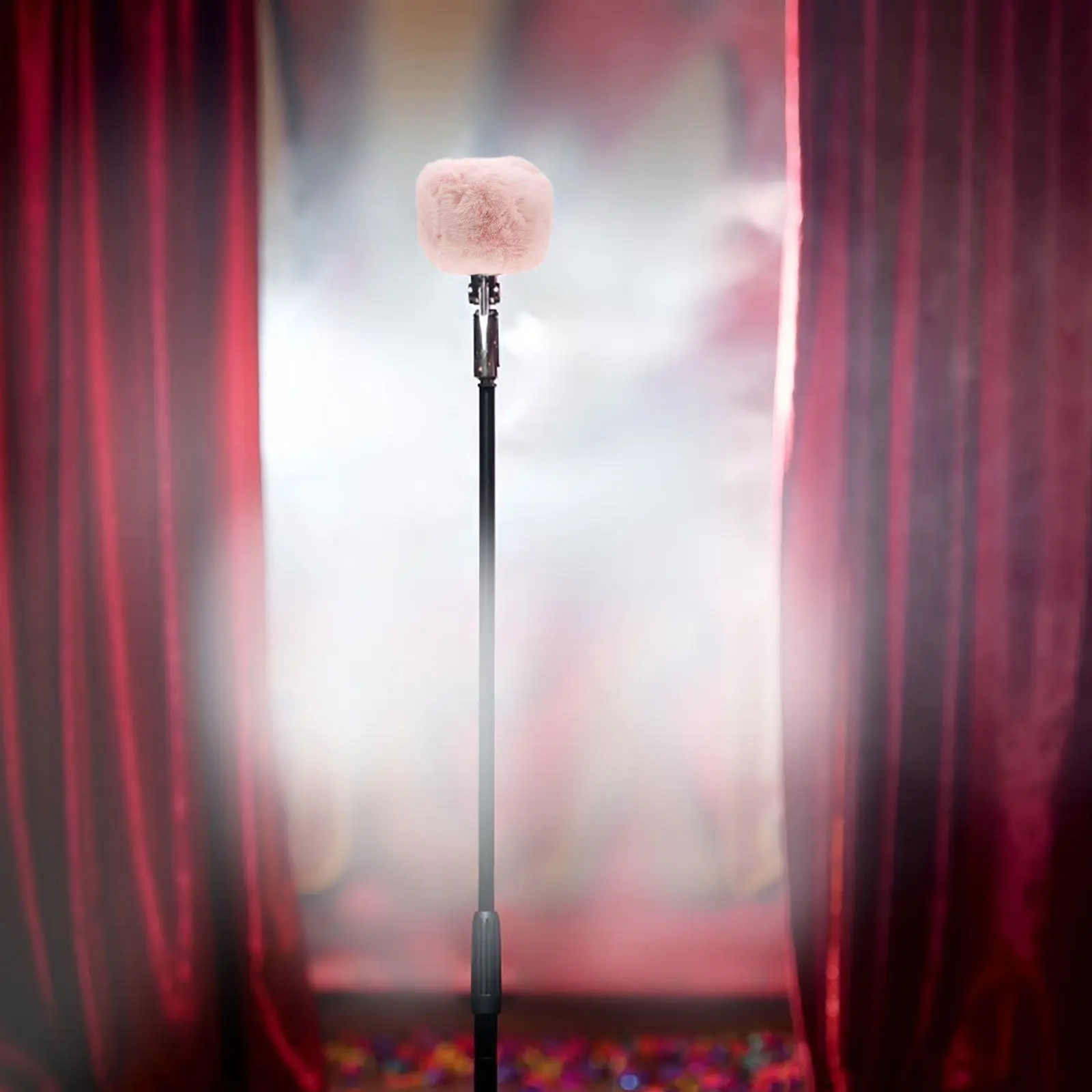 Microphone Cover Pink Furry Pop Filter Universal Handheld Mic Windscreen Isolation Shield Noise Reduction Broadcasting Ktv