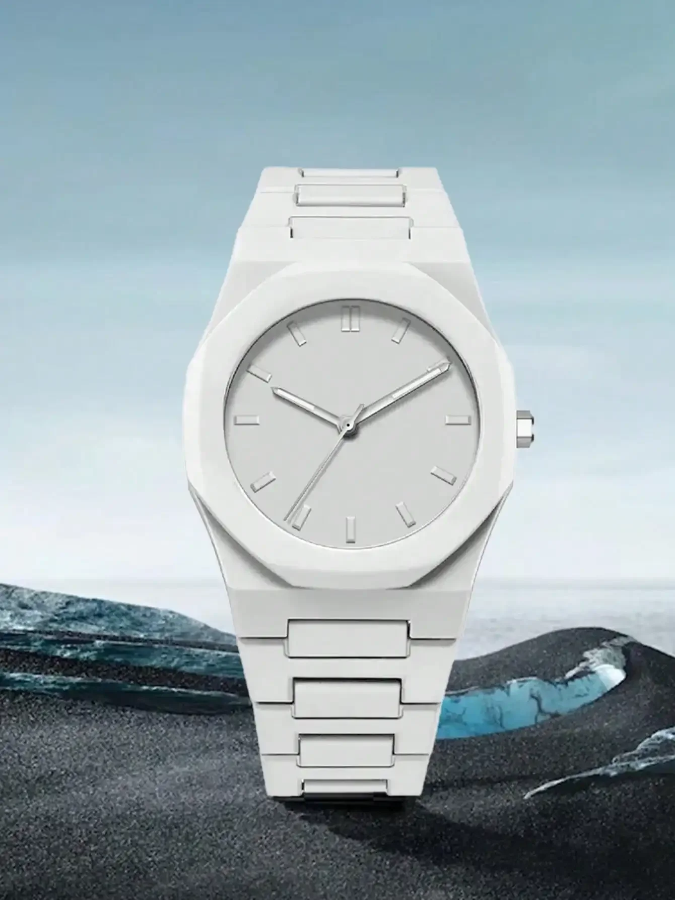 Plastic Quartz Men's Watch, Minimalist Business Solid Color Versatile Daily Commute Gift Box Watch sj25072415999612000