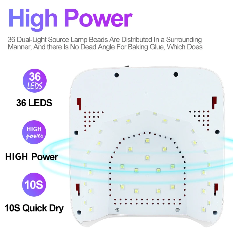 LIMEGIRL UV/LED โคมไฟเล็บ 36LED Fast เครื่องเป่าเล็บ UV Curing Lamp สีชมพูสีเขียวสีขาวสีดําเล็บโคมไฟสําหรับเจลเล็บ