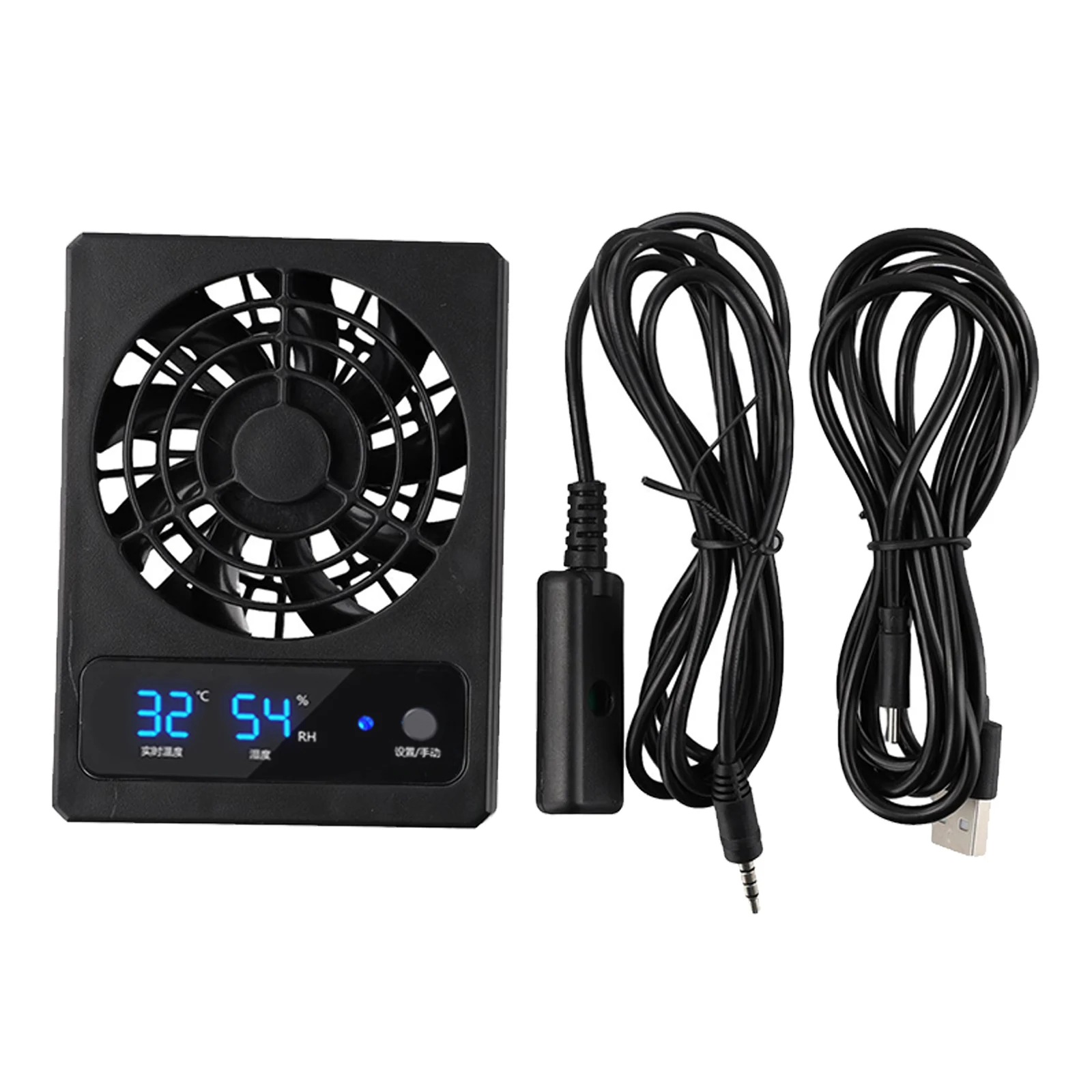 Temperature Control Fan 4.41*3.32*0.98in EASY INSTALLATION With LED Display Black Calm For Reptile Enclosure High Quality