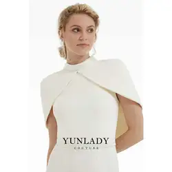 YUNLAN Modern Gorgeous Cover Up Cape Evening Dress Beige Arabian Prom Dress 2024 Summer Midi Mom Dress Formal Party Dress