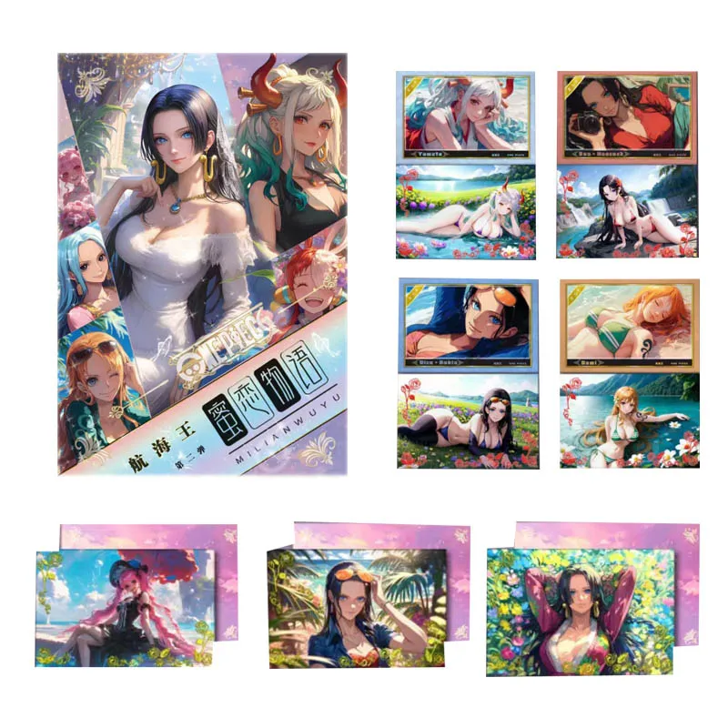 Wholesale One Piece Collection Cards Sweet Love Wave2 Art Board A5 Folding And Tearing Windows Exp Laser Booster Box Acg Cards