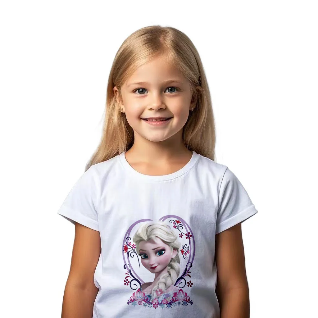 

Halloween New Girls Sequin T Shirt Frozen Elsa Pattern-changing Anna Sequined Girls Tops Tees Summer Kids Clothes
