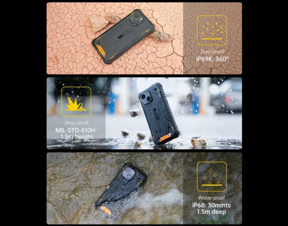 Explosion proof RunGee C6 Rugged Smartphone 5.93" HD 4G/6G+128G/256G 6300 mAh Android 14  Octa Core