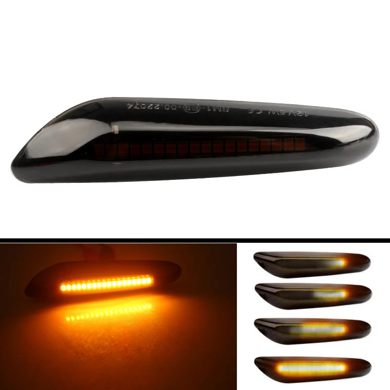 2PCS Car Turn Signal Lights LED Turn Indicator Blinker Lamp Signal Lamp Side Marker For BMW E90 E91 E92 E93 E60 E88 E82 E83 E46