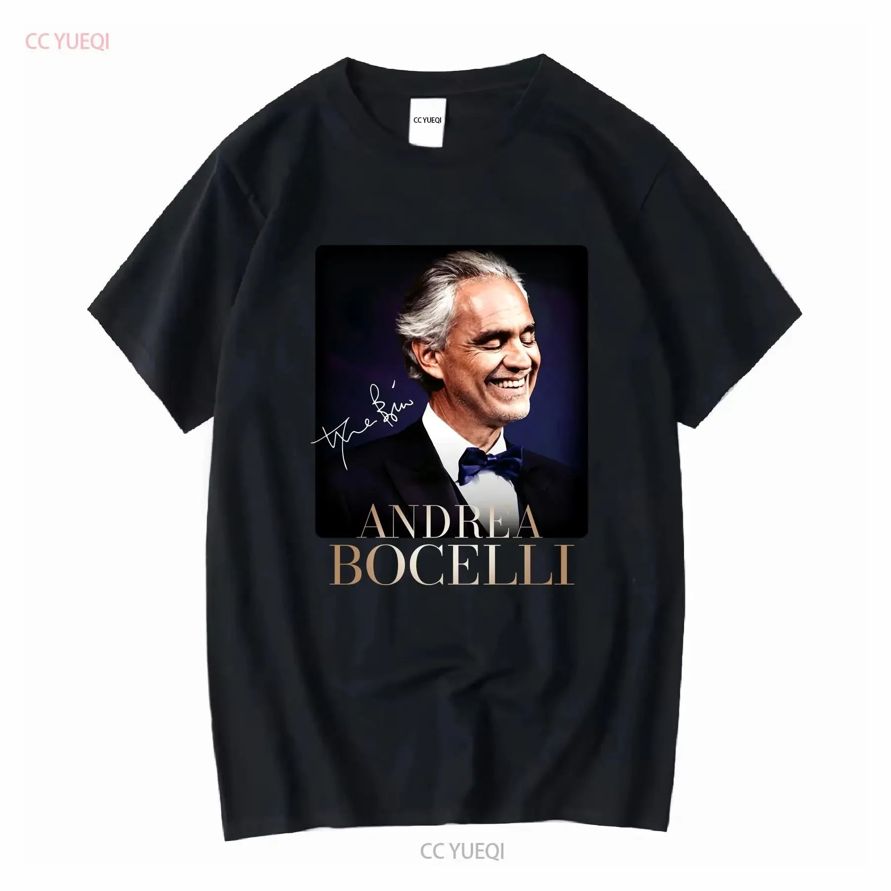 New Andrea Bocelli T Shirt Signature Family Black S 235XL 1CM1540 long or short sleeves vintage Washed Top For Everyday Wear