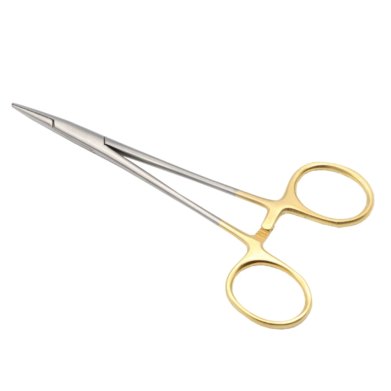 14cm Dental Orthodontic Needle Holder Gold Handle Scissors Dental Surgical Instrument Dentist Orthodontic Oral Care Tool