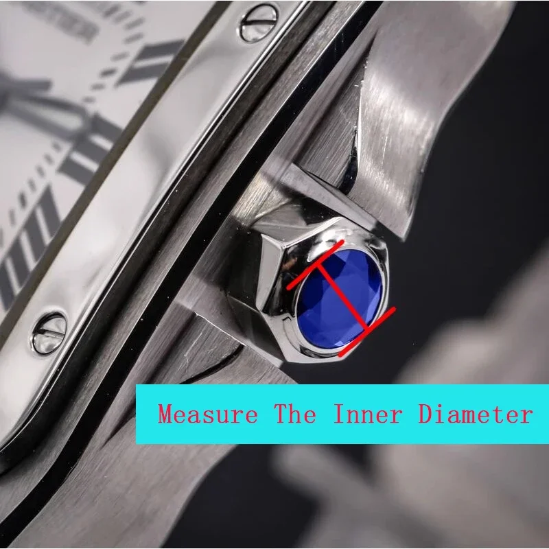 مستدير من الياقوت الأزرق مناسب لساعة التاج المناسب بالون بلو باشا بانثير سانتوس كلي روند ميلون محرك السلحفاة متعددة