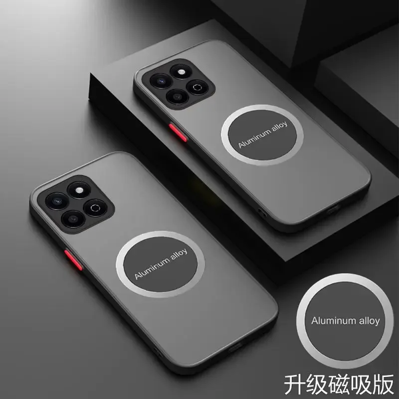 Case For Honor X7C Luxury Matte Skin Feel Magnetic Phone Cover For Honor 200 Smart X 7C Lightweight and Shockproo Bumper Funda