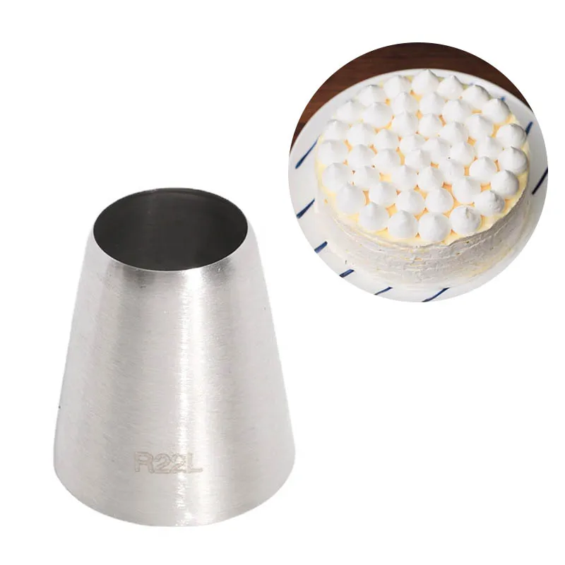#R22L Large Size Round Hole Shape Piping Nozzle Cream Pasting Icing Tips For DIY Cookies Meringue Macaroon Cake Decorating